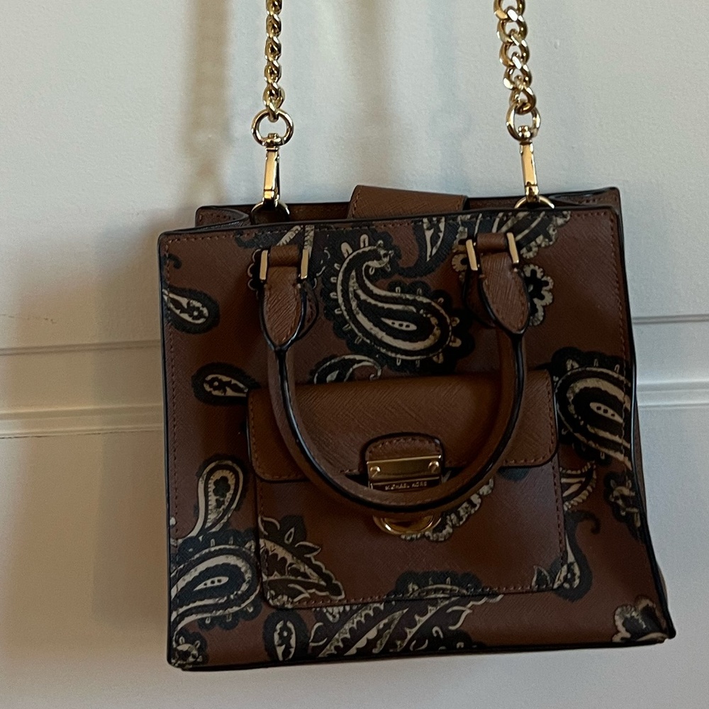 Michael Kors brown paisley bag